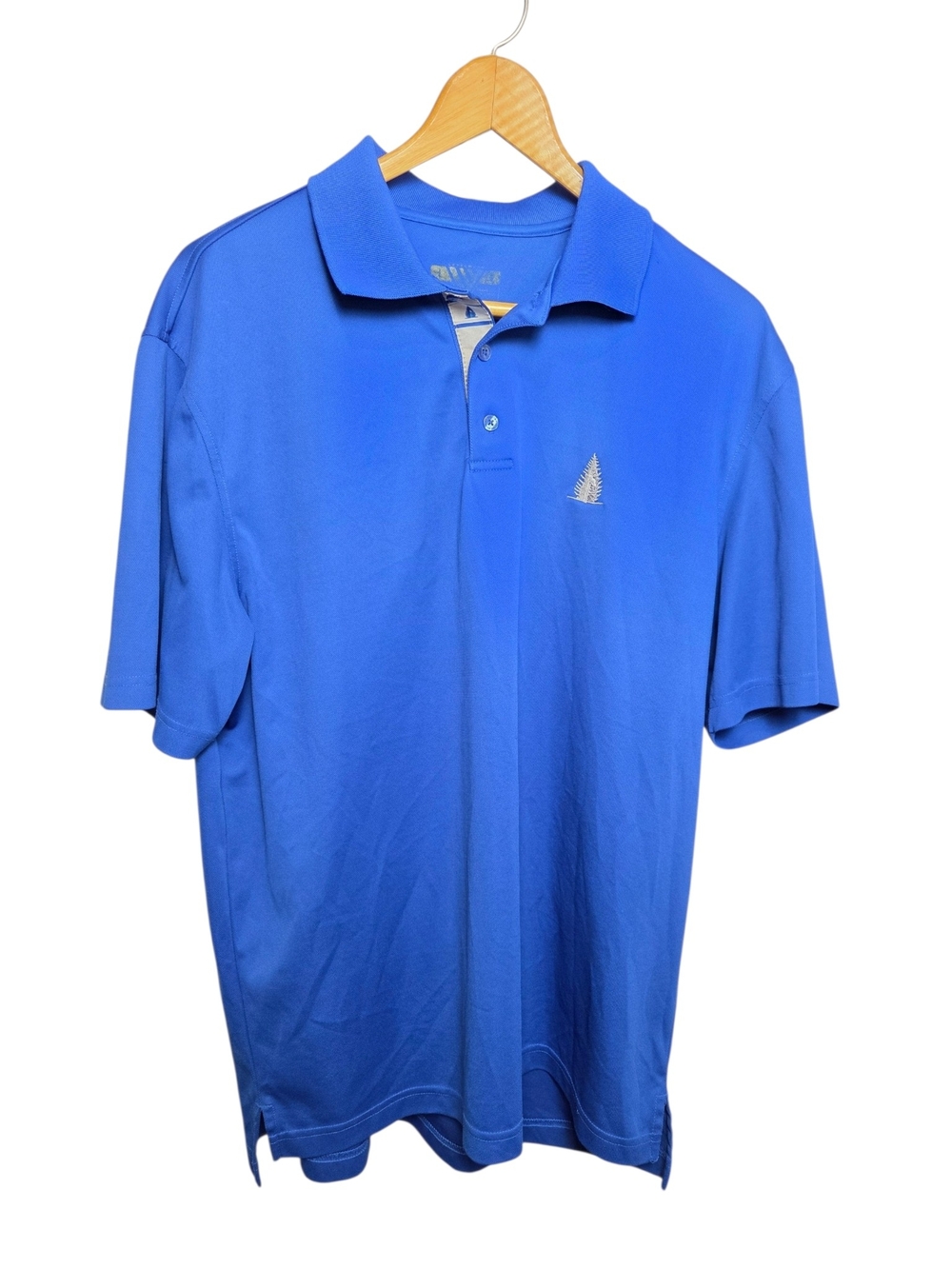 Levelwear Golf Polo Shirt Men's Large Blue Short Sleeve Tree Logo Performance